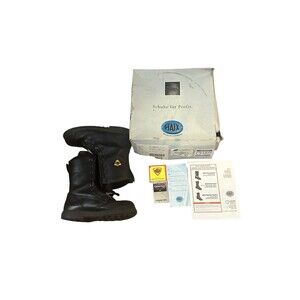 Haix Boots Mens Black 12 Special Fighter US Shoe Safety Toe Firefighter 504004